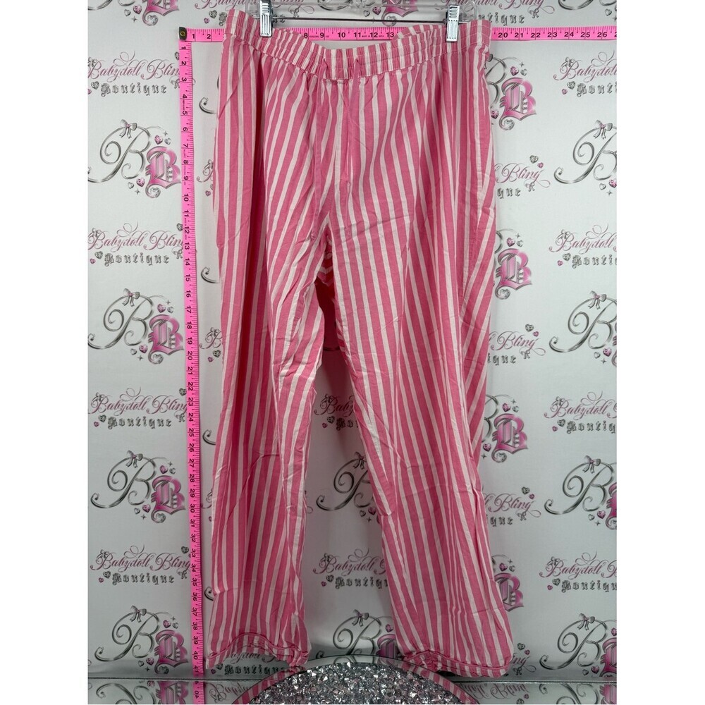Secret Treasures pants stripes Pink and White Striped Lounge Pants